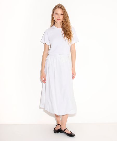 saia midi de algodão balonê mindset off white G
