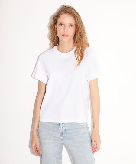 camiseta classic feminina de algodão peruano mindset branca PP