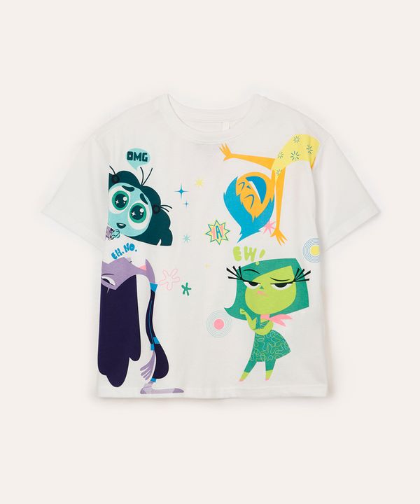 blusa de algodão infantil divertida mente off white 8