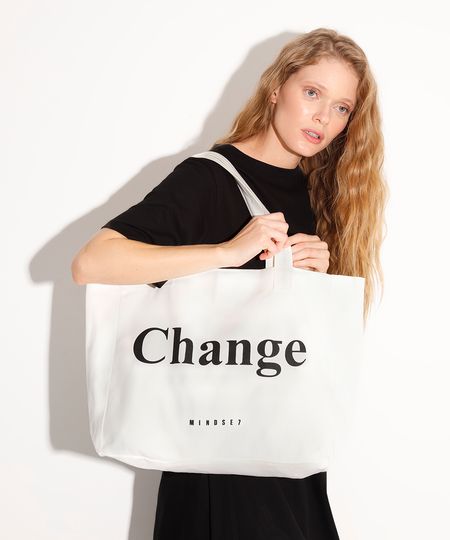 bolsa tote bag change mindset off white UNICO