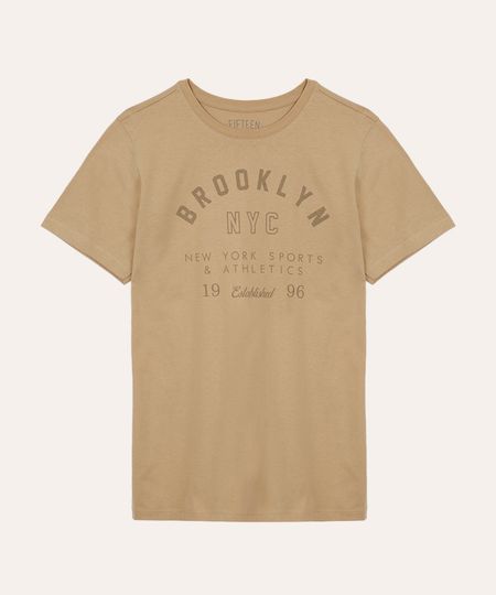camiseta de algodão juvenil brooklyn bege 14