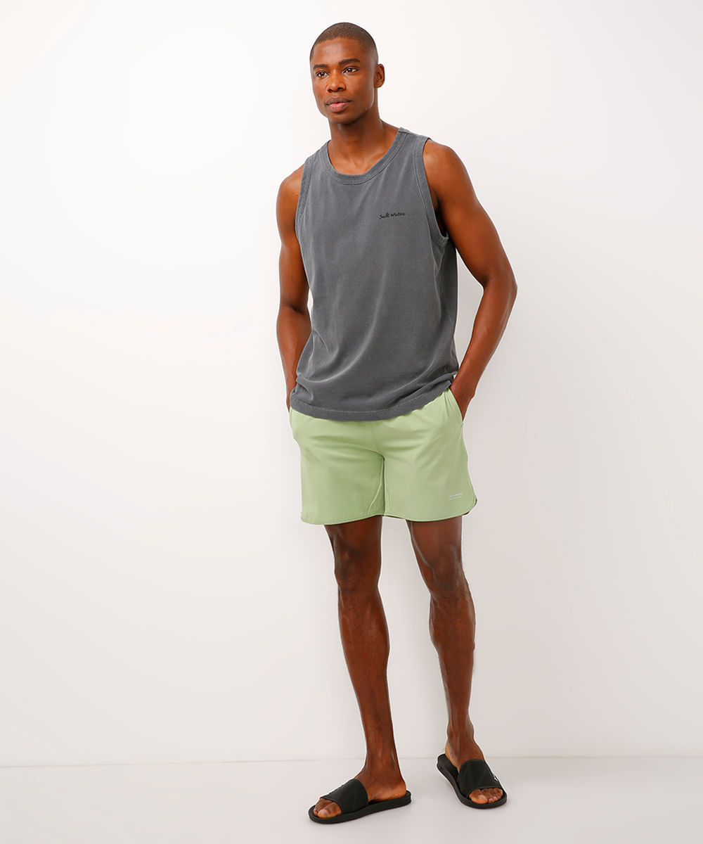 short com cós elástico verde