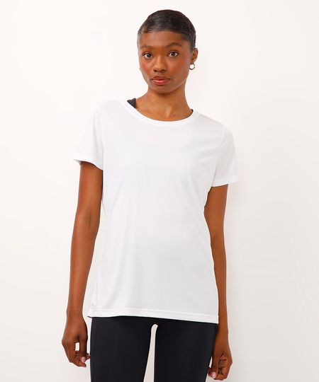 camiseta básica decote redondo esportiva ace branca P camiseta básica decote redondo esportiva ace branca P