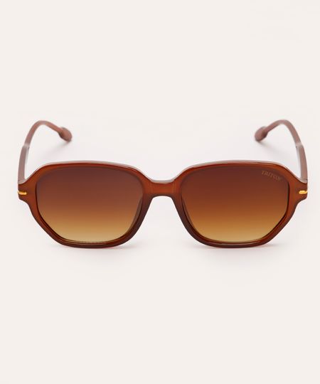 óculos de sol oval triton marrom UNICO