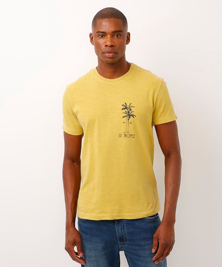 camiseta comfort de algodão st tropez amarelo GG