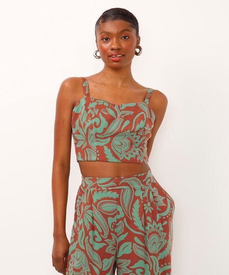 top corset alça fina arasbesco laranja P top corset alça fina arasbesco laranja P