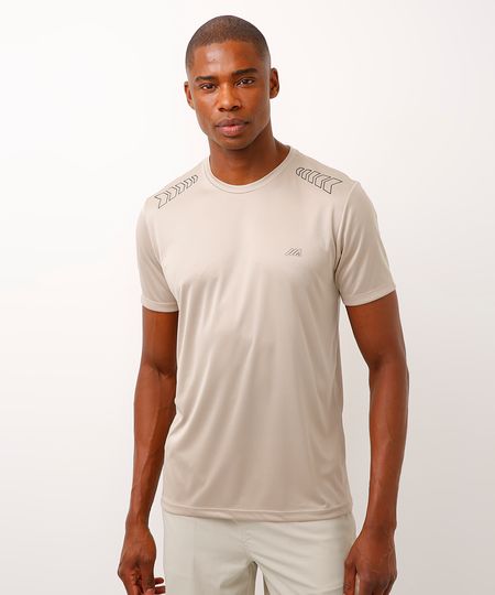 camiseta setas manga curta esportiva ace bege P