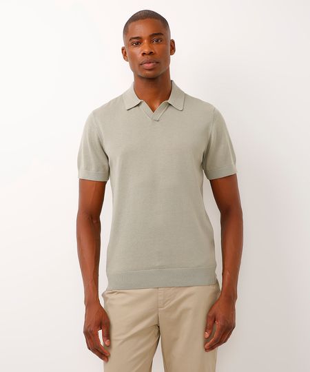 polo de tricot manga curta verde M polo de tricot manga curta verde M