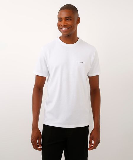 camiseta manga curta maré cheia off white PP camiseta manga curta maré cheia off white PP