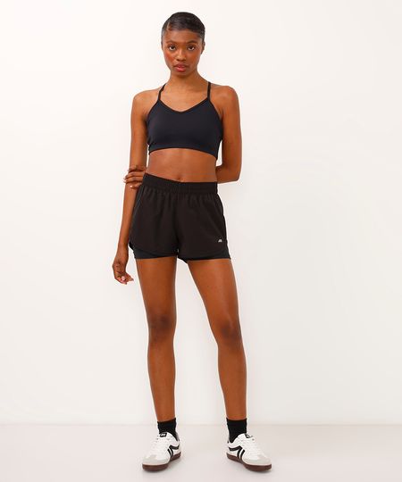 short running com forro esportivo ace preto P