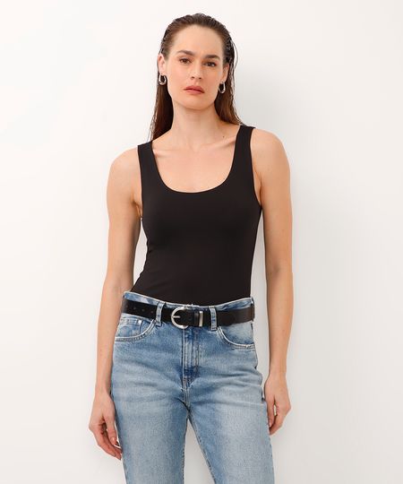 regata básica decote redondo preto PP regata básica decote redondo preto PP