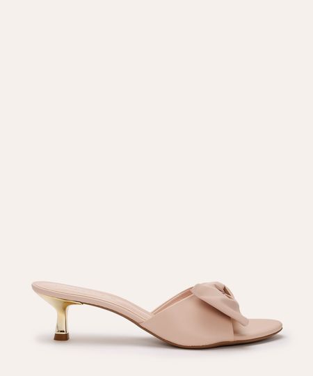 tamanco com laço salto cromado oneself rosa 38