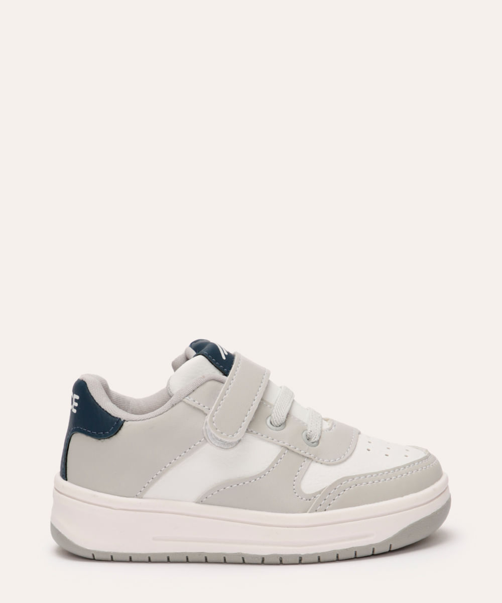 tênis infantil com velcro cinza