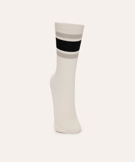 meia cano longo listrada off white 41-43