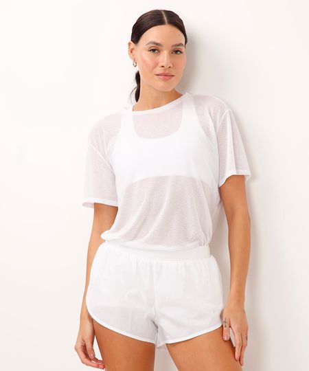 camiseta devorê manga curta esportiva ace off white M camiseta devorê manga curta esportiva ace off white M