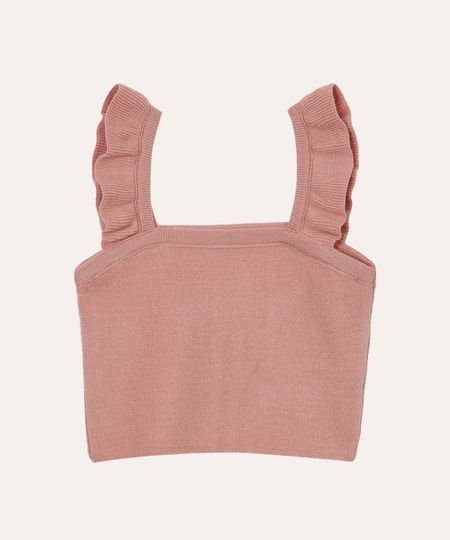 cropped infantil de tricot alça babado rosa 6 cropped infantil de tricot alça babado rosa 6