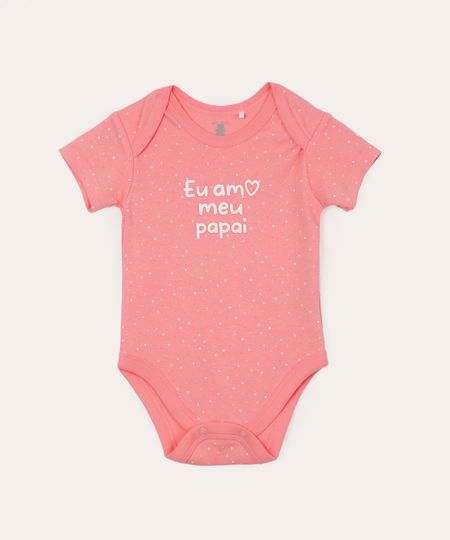 body infantil de algodão eu amo meu papai 12-18