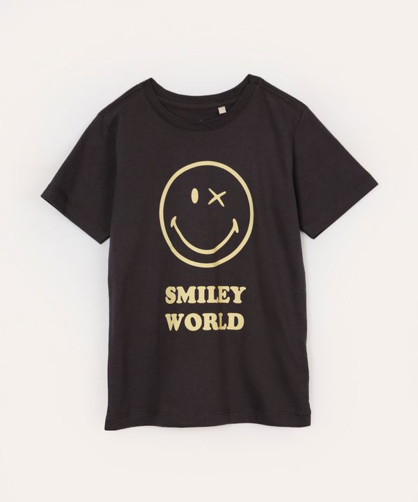 camiseta infantil de algodão smileyworld cinza 10