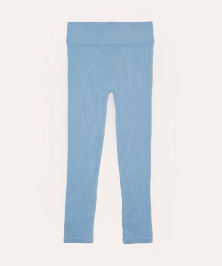 calça legging infantil de poliamida sem costura azul 4