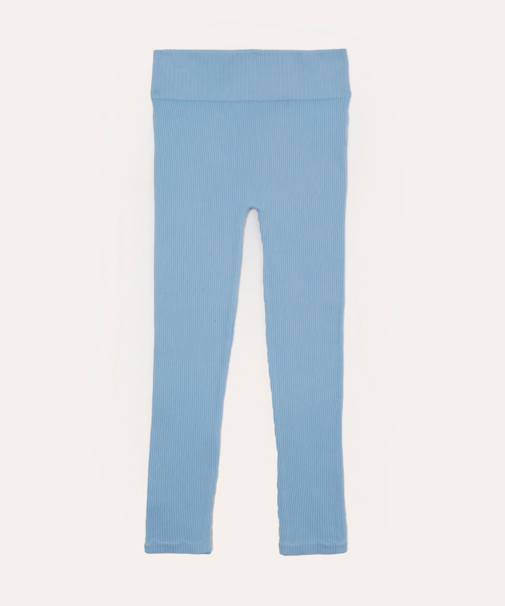 calça legging infantil de poliamida sem costura azul