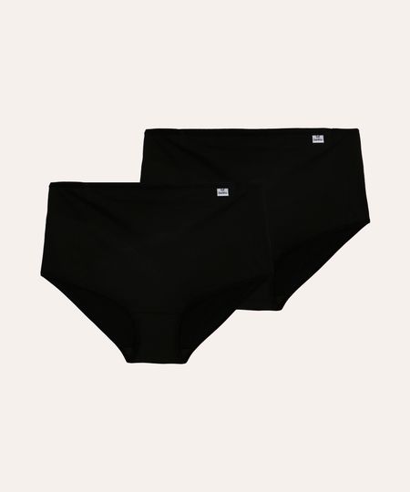 kit de 2 calcinhas delrio caleçon preta GG