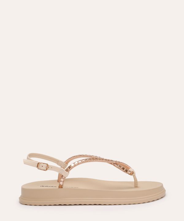 rasteirinha flat tira strass dakota bege 34