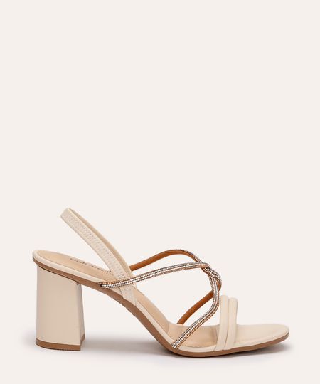 sandália tira strass salto alto dakota bege 34 sandália tira strass salto alto dakota bege 34