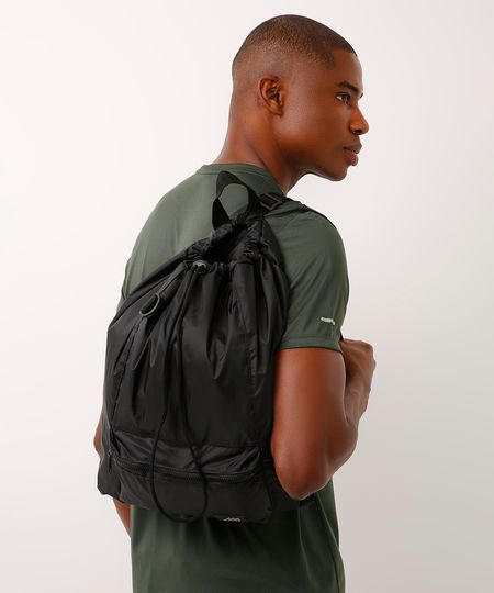 mochila saco com bolso esportiva ace preta UNICO mochila saco com bolso esportiva ace preta UNICO