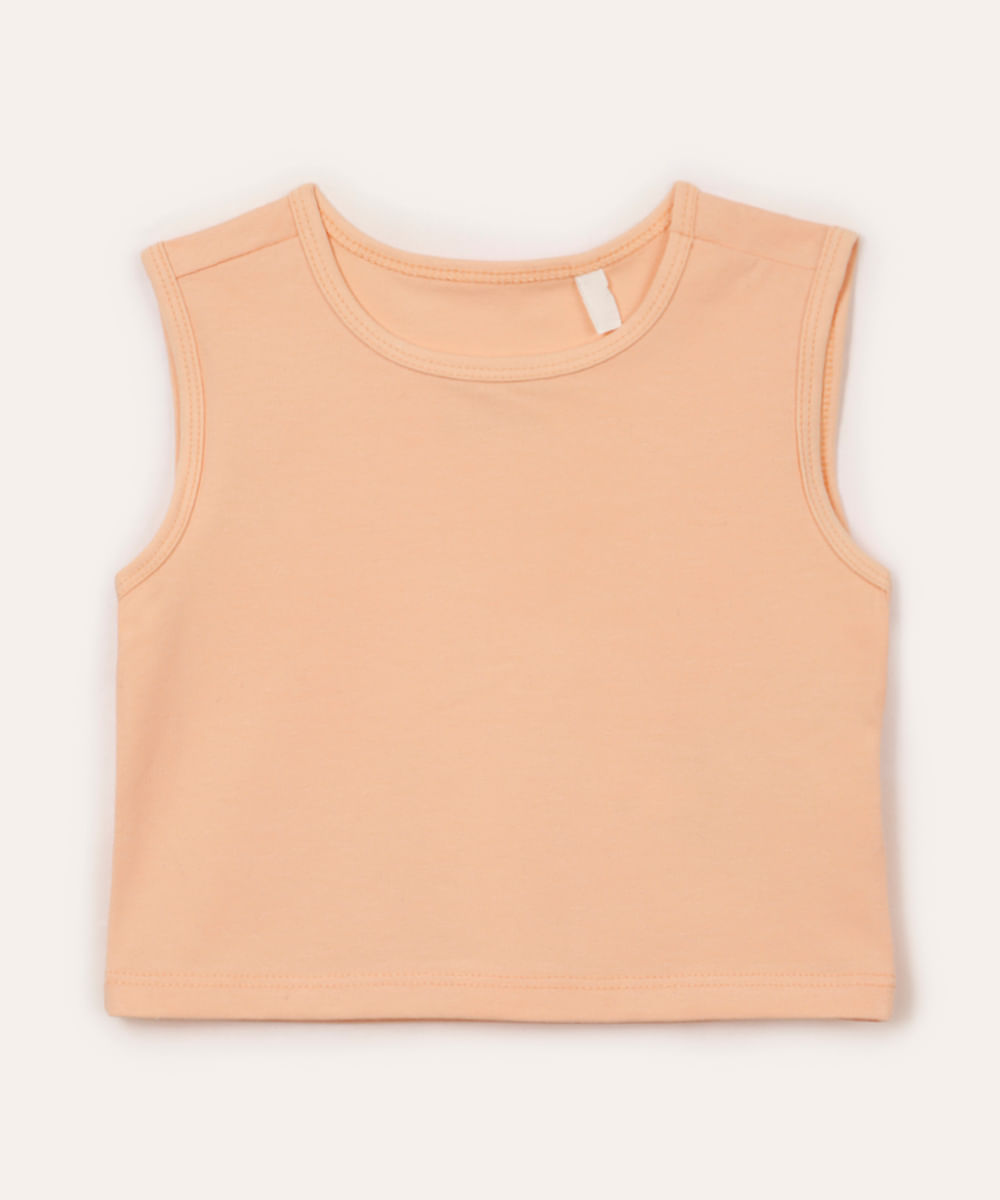 cropped infantil de algodão laranja