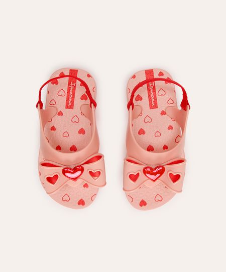 chinelo infantil ipanema belle com elástico rosa 22