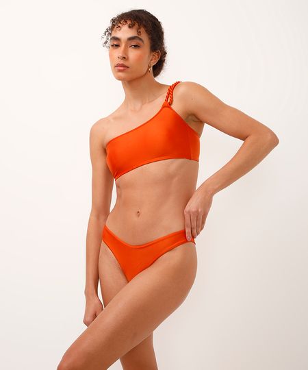 biquíni calcinha tanga proteção uv laranja GG