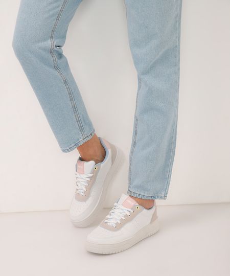 tênis casual com recortes ace azul bebê 34