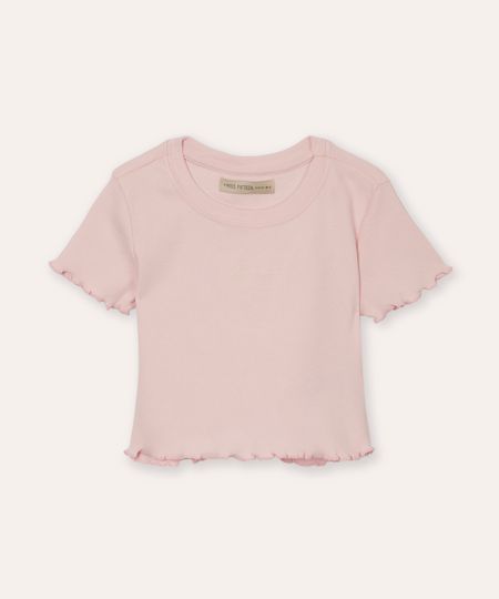 camiseta cropped de algodão juvenil be brave com fru fru rosa 16
