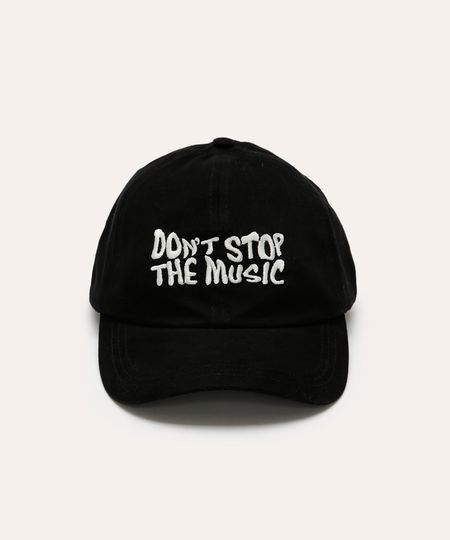 boné aba curva dont stop the music preto UNICO