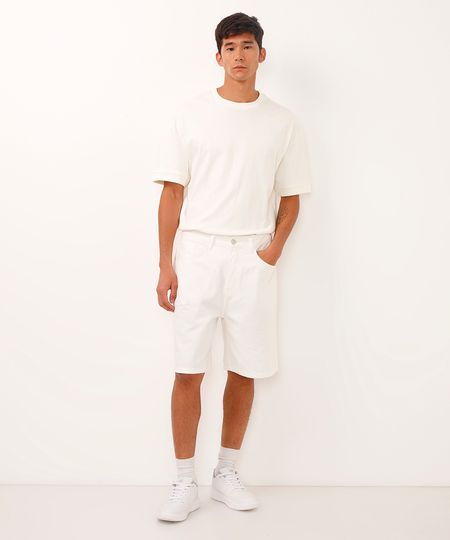 bermuda baggy de sarja off white 42 bermuda baggy de sarja off white 42