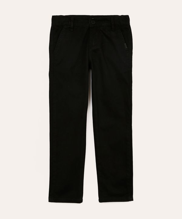 calça slim de sarja infantil com bolsos chino preto 6
