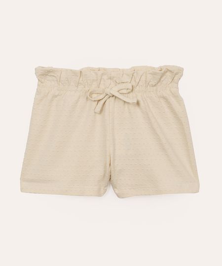 short clochard infantil texturizado bege 3