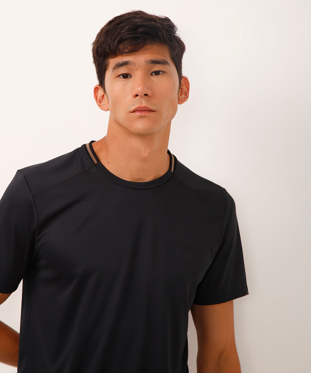 camiseta manga curta esportiva ace preta
