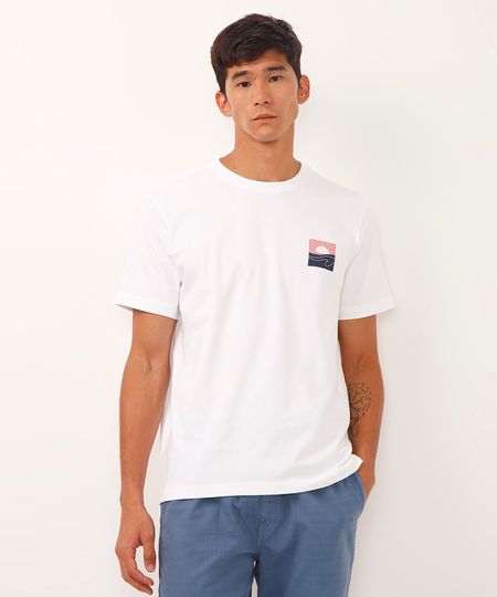 camiseta de algodão manga curta good waves off white GG