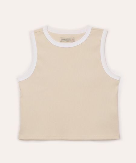 regata de algodão juvenil bicolor bege 10 regata de algodão juvenil bicolor bege 10