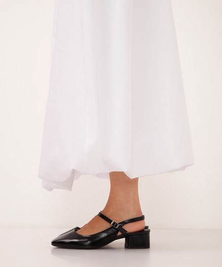 scarpin salto bloco bico quadrado via uno preto 35 scarpin salto bloco bico quadrado via uno preto 35