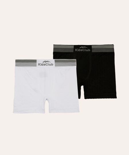 kit de 2 cuecas boxer infantis sem costura delrio colorido M