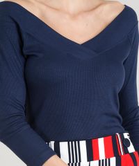 Blusa-Feminina-Canelada-Decote-V-Manga-3-4-Azul-Marinho-9224336-Azul_Marinho_4 Blusa-Feminina-Canelada-Decote-V-Manga-3-4-Azul-Marinho-9224336-Azul_Marinho_4
