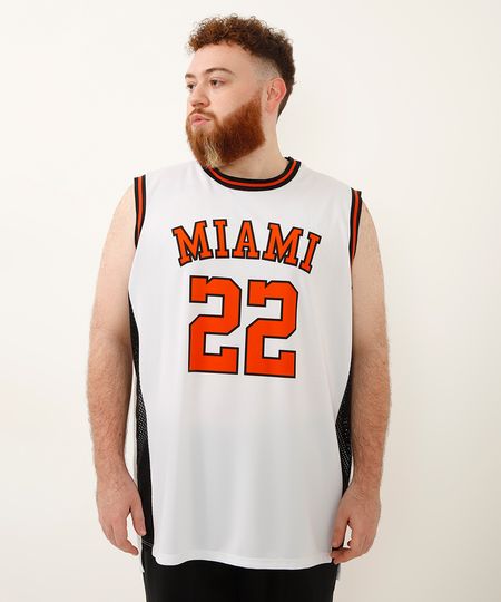 regata basquete miami plus size esportiva ace branca GG1