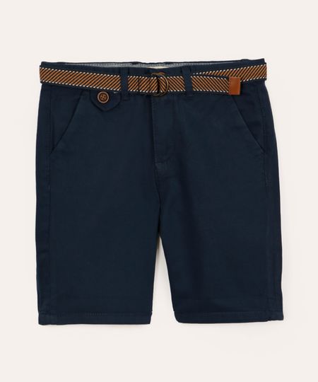 bermuda infantil de sarja com cinto  kaki - azul marinho 4 bermuda infantil de sarja com cinto  kaki - azul marinho 4