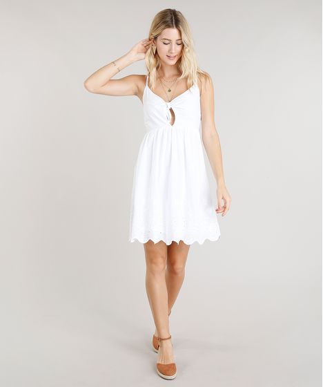 vestido evase branco