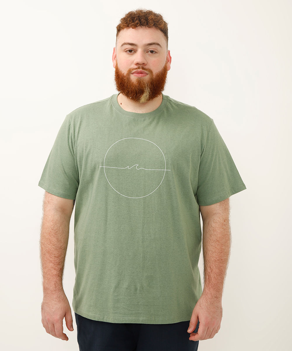 camiseta de algodão gold coast plus size verde