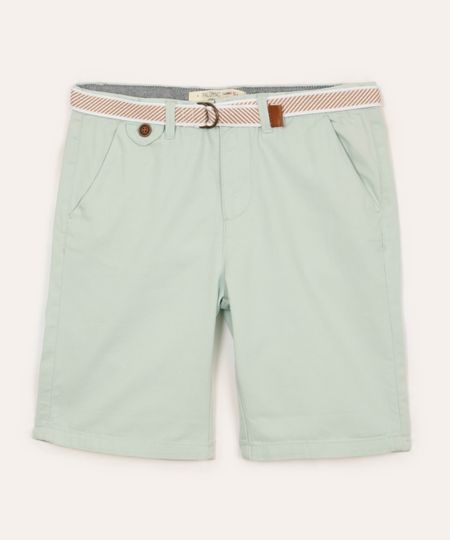 bermuda infantil de sarja com cinto kaki - verde claro 4 bermuda infantil de sarja com cinto kaki - verde claro 4