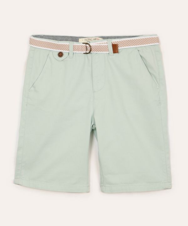 bermuda infantil de sarja com cinto kaki - verde claro 4