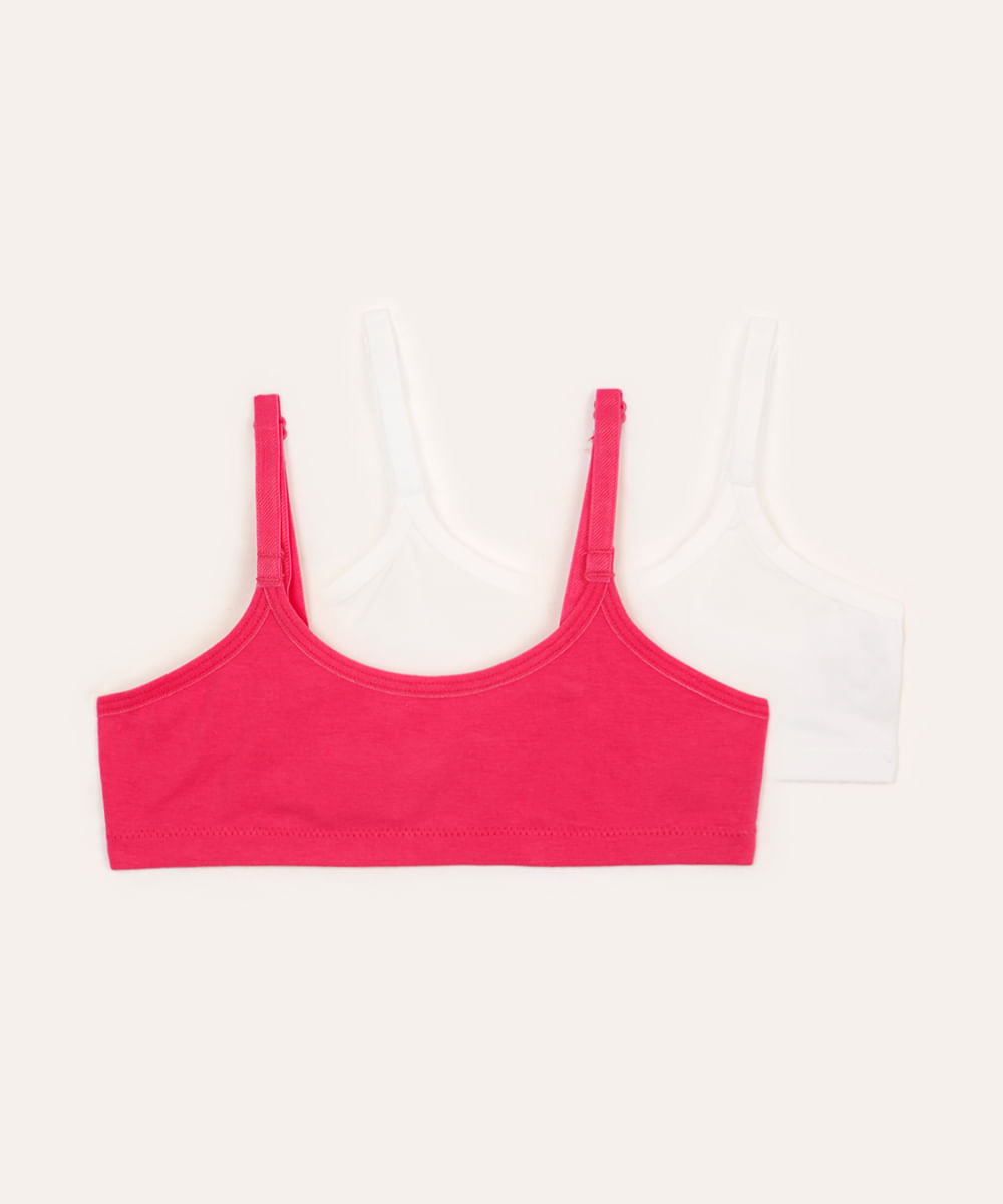 kit de 2 sutiãs infantil miss delrio multicor